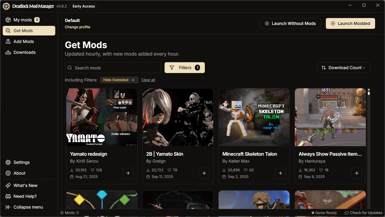 Deadlock Mod Manager Interface